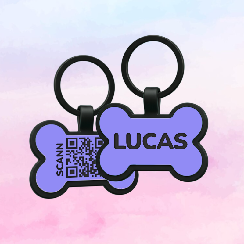 Medalla Silicona Huesito Azul Claro