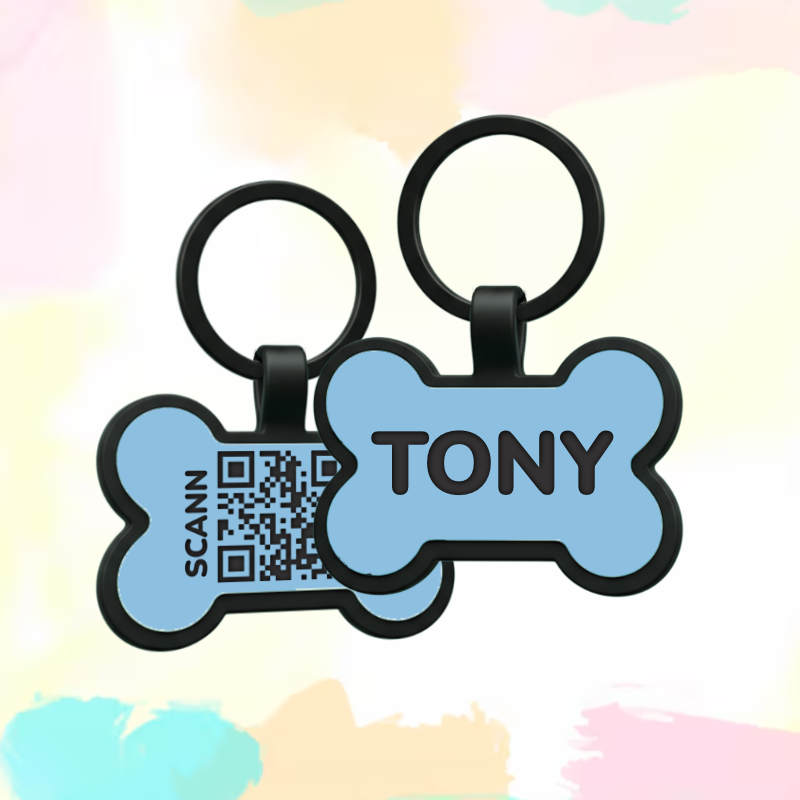 Medalla Silicona Huesito Turquesa