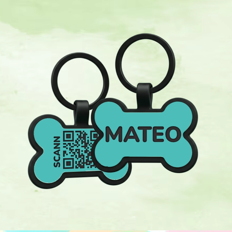 Medalla Silicona Huesito Verde