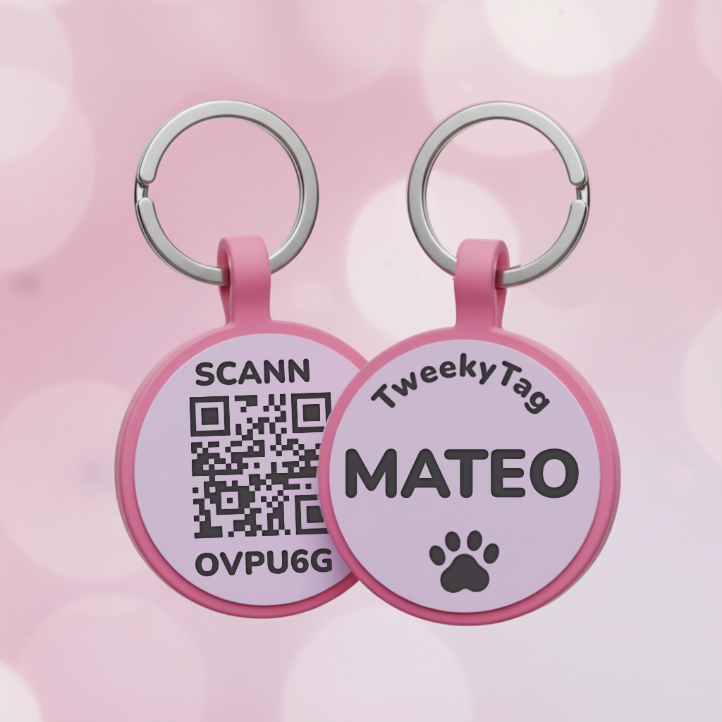 Medalla Silicona Redonda Rosa